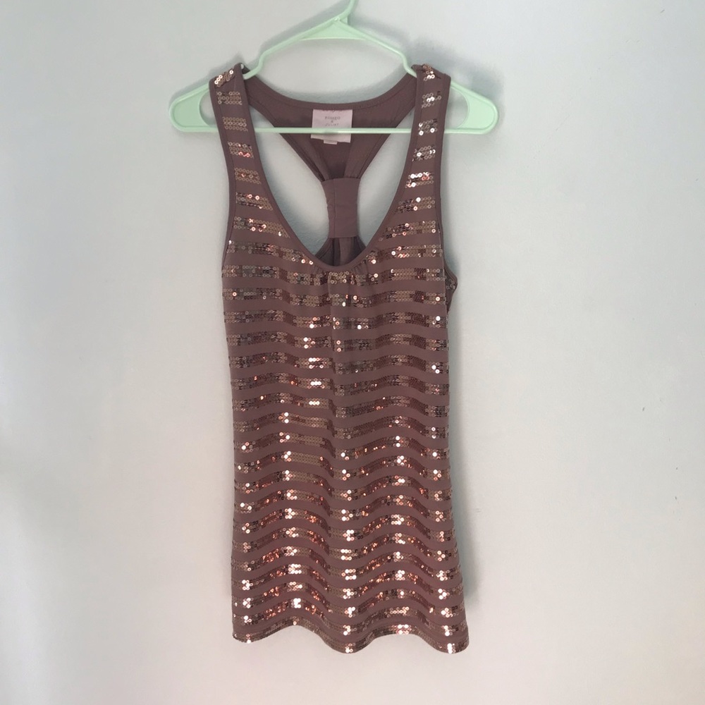 Romeo and Juliet Couture gold and brown sequin